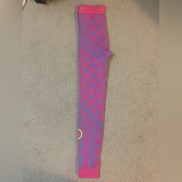 Gucci GG Jacquard Tubular Leggings Pink/Blue Size S - Picture 6 of 11